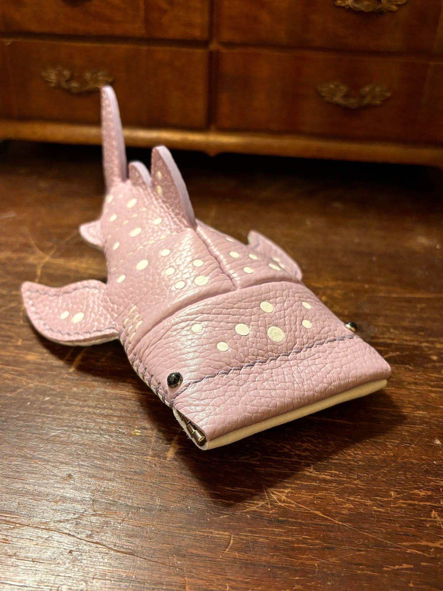 Handmade Leather JUNIOR Whale Shark Key Pouch / Card Holder | Made-to-order 4-6 weeks lead time to ship from Canada