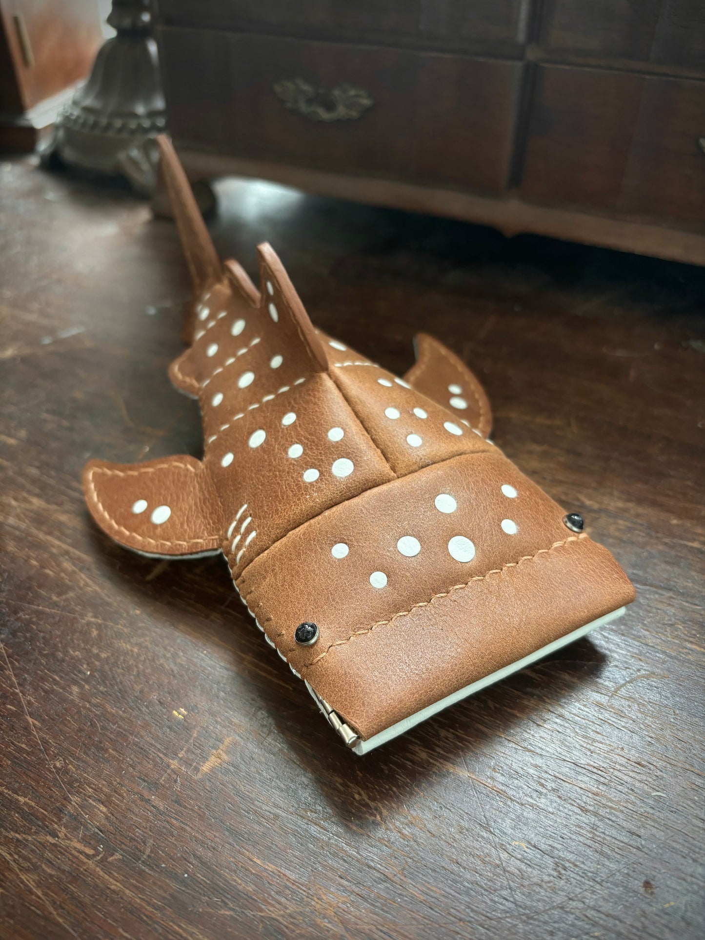 Handmade Leather JUNIOR Whale Shark Key Pouch / Card Holder | Made-to-order 4-8 weeks lead time to ship from Canada
