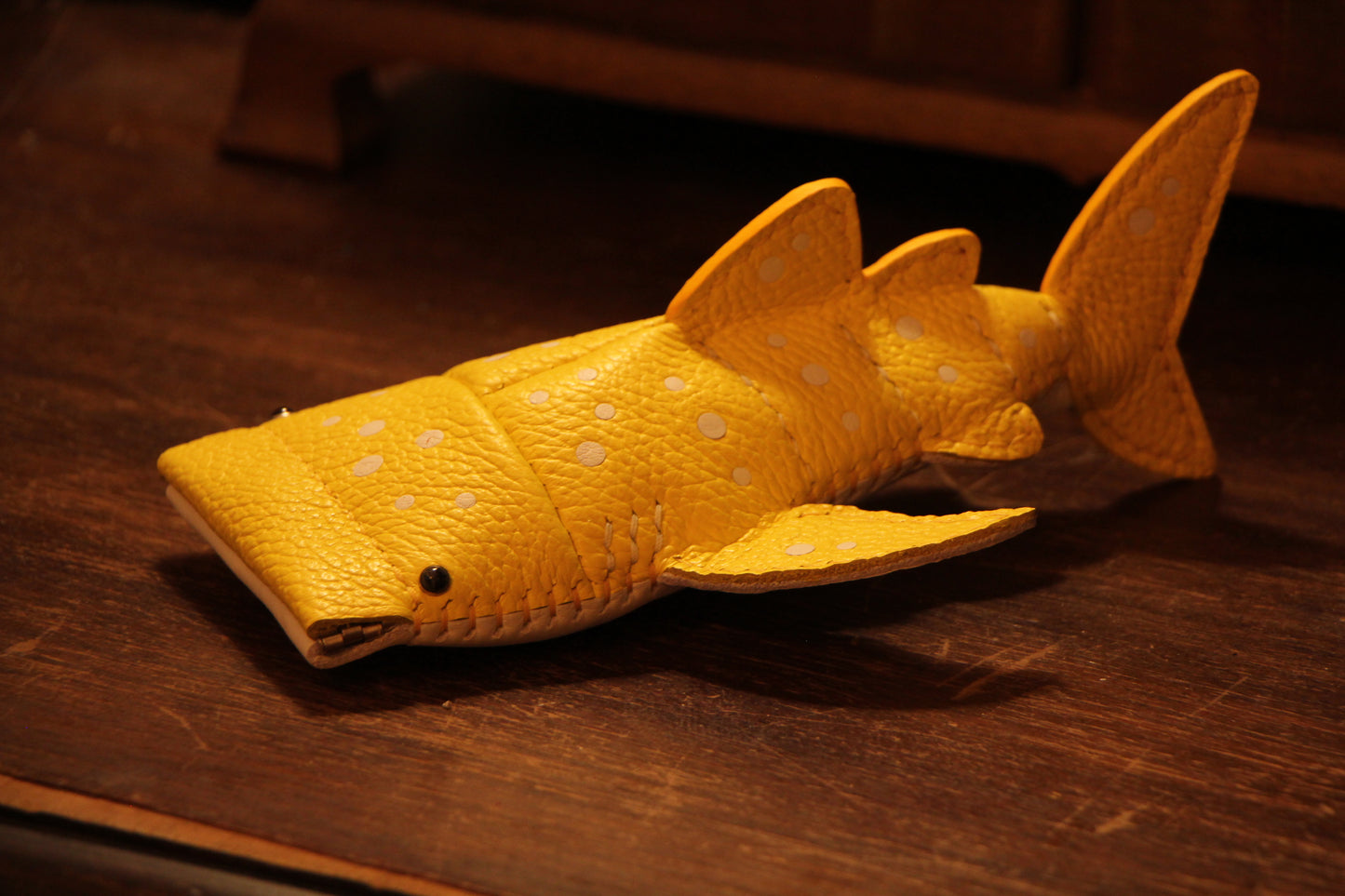 Handmade Leather JUNIOR Whale Shark Key Pouch / Card Holder | Made-to-order 4-8 weeks lead time to ship from Canada