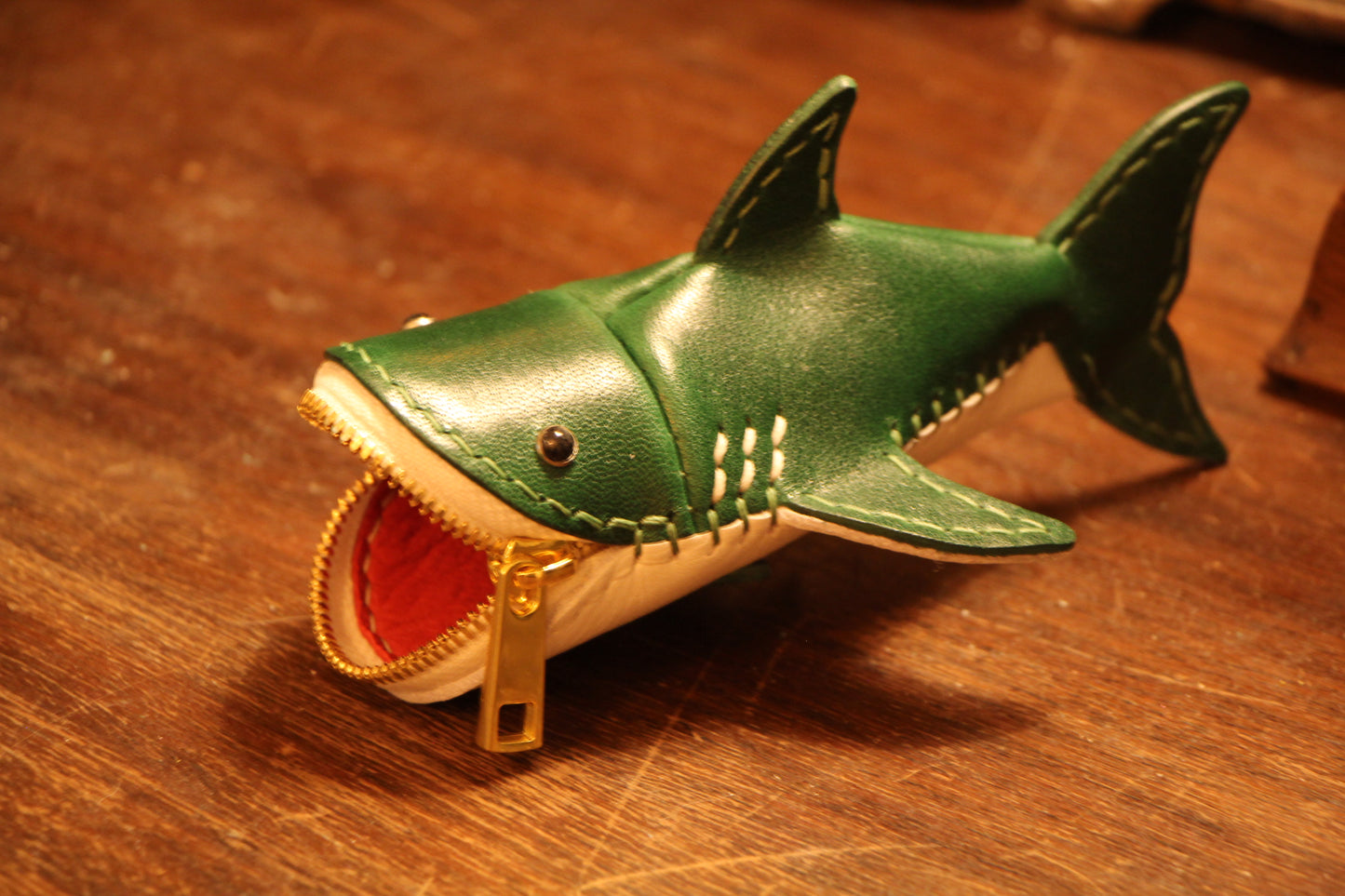 Handmade Leather Shark Coin Purse | Made-to-order 4-8 weeks lead time to ship from Canada