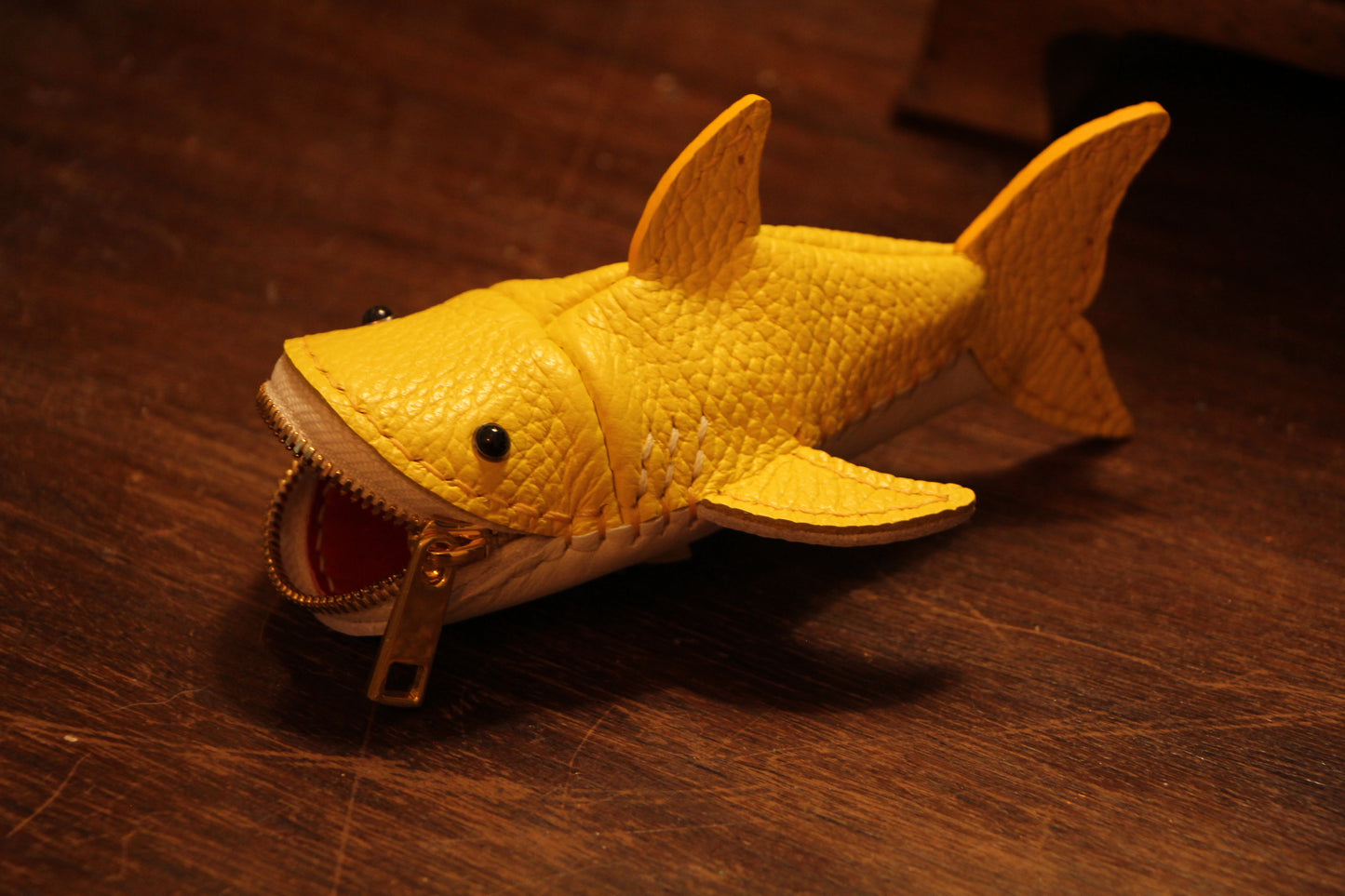 Handmade Leather Shark Coin Purse | Made-to-order 4-8 weeks lead time to ship from Canada