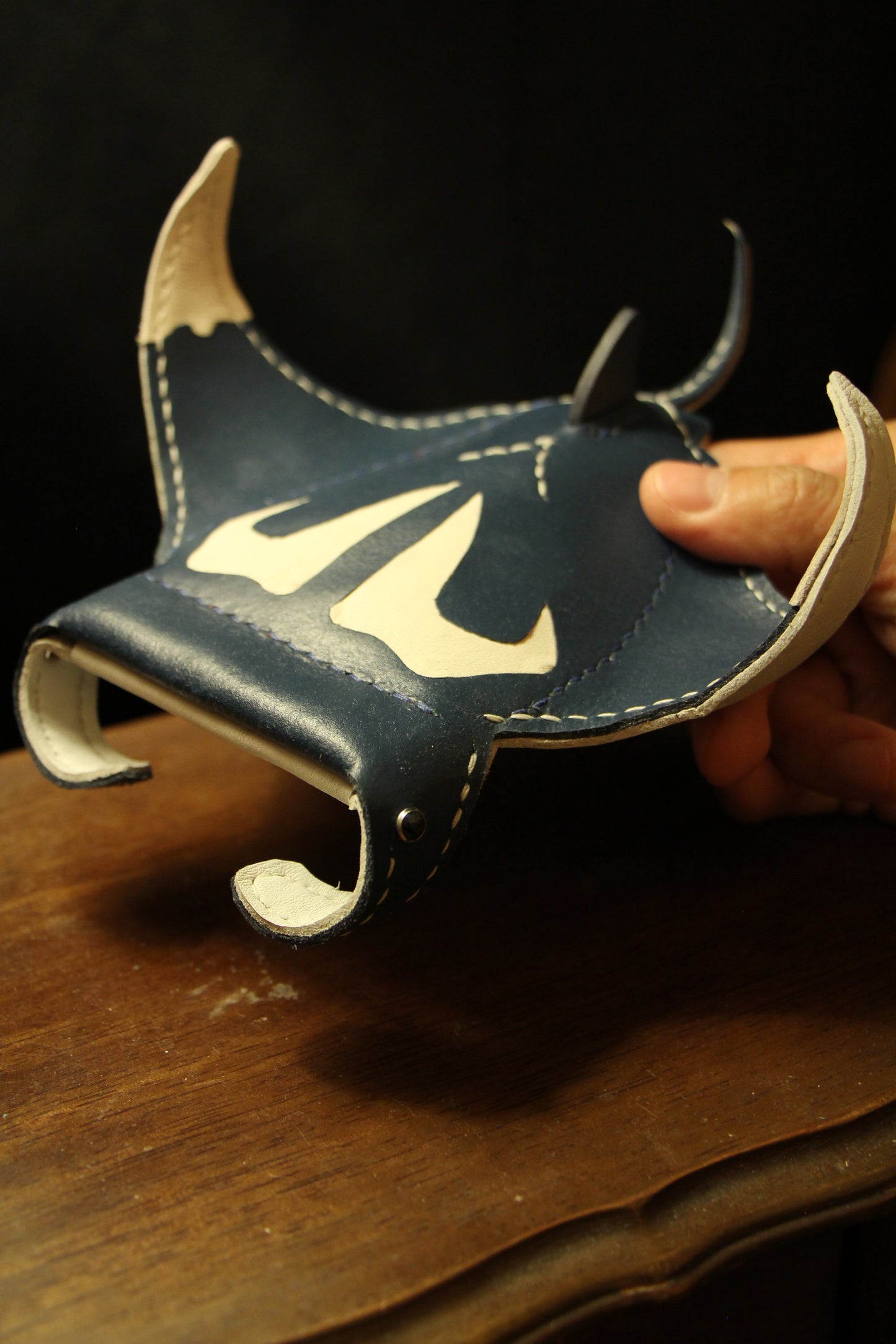Handmade Leather Manta Ray Wallet | Made-to-order 4-8 weeks lead time to ship from Canada