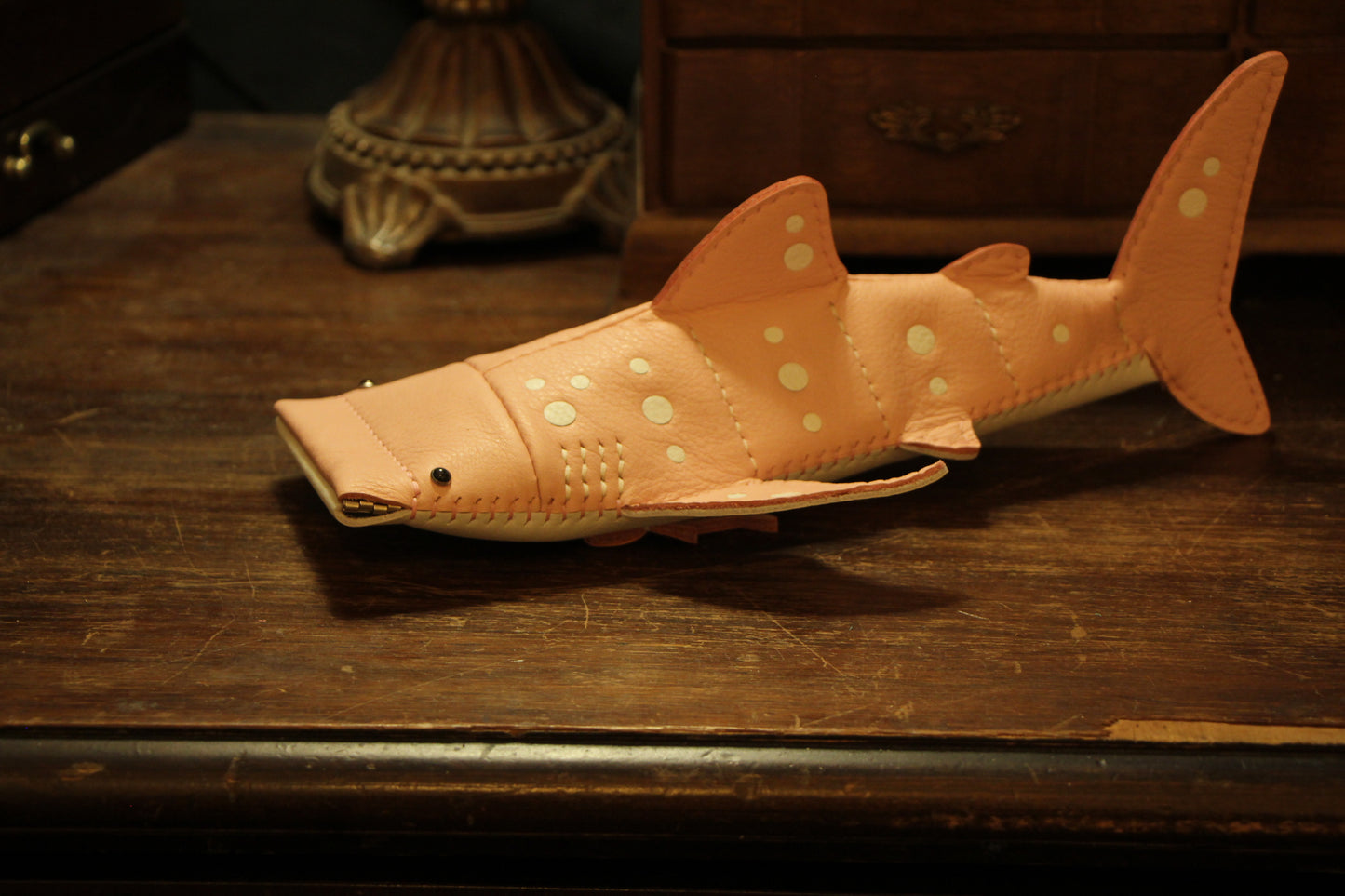 March 6 22:00 EDT Opens again | Handmade Leather Whale Shark Pencil Case / Crossbody Bag | Made-to-order 4-6 weeks lead time to ship from Canada