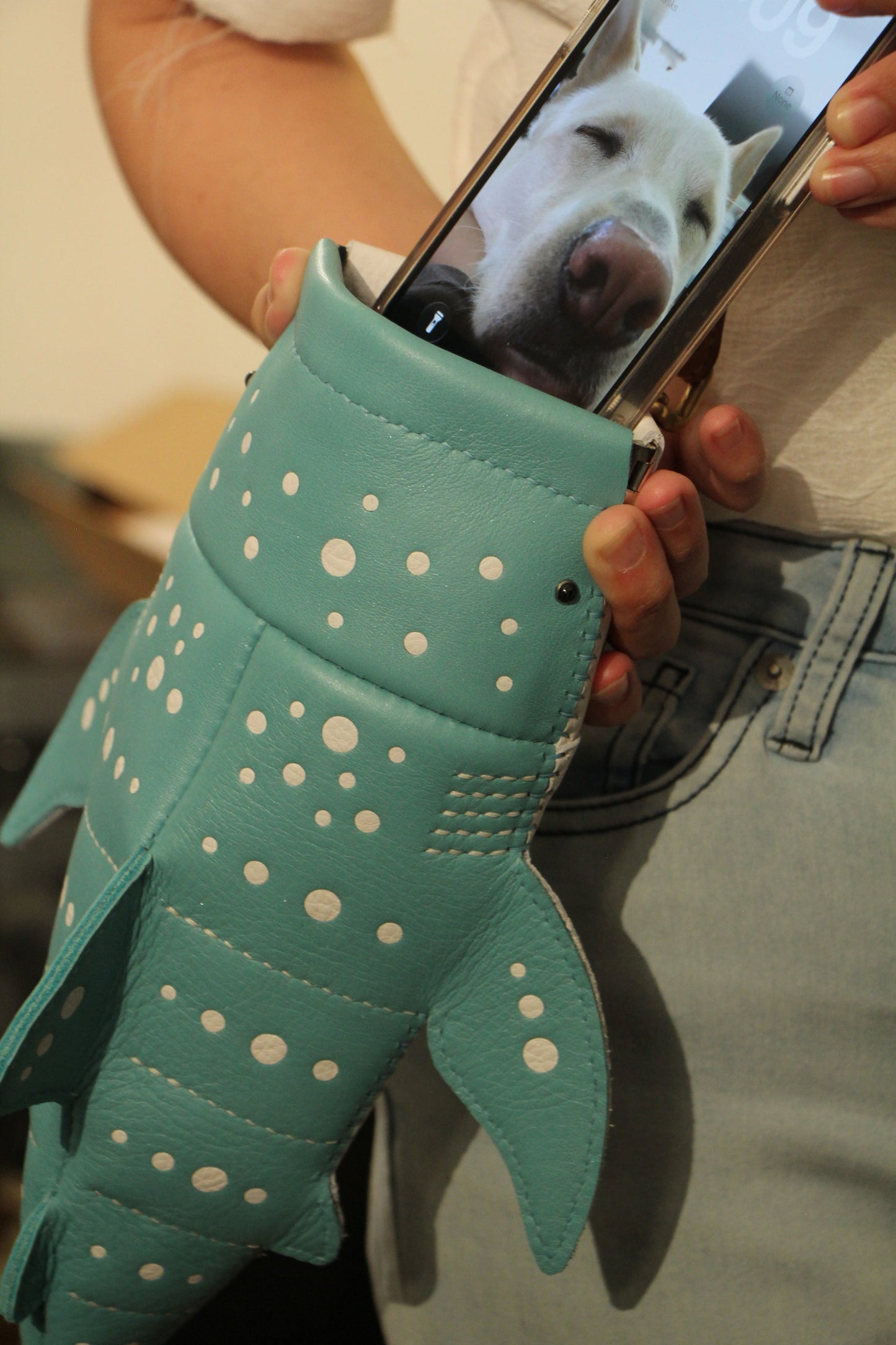 Handmade leather Whale Shark Purse by The Parchment Leather