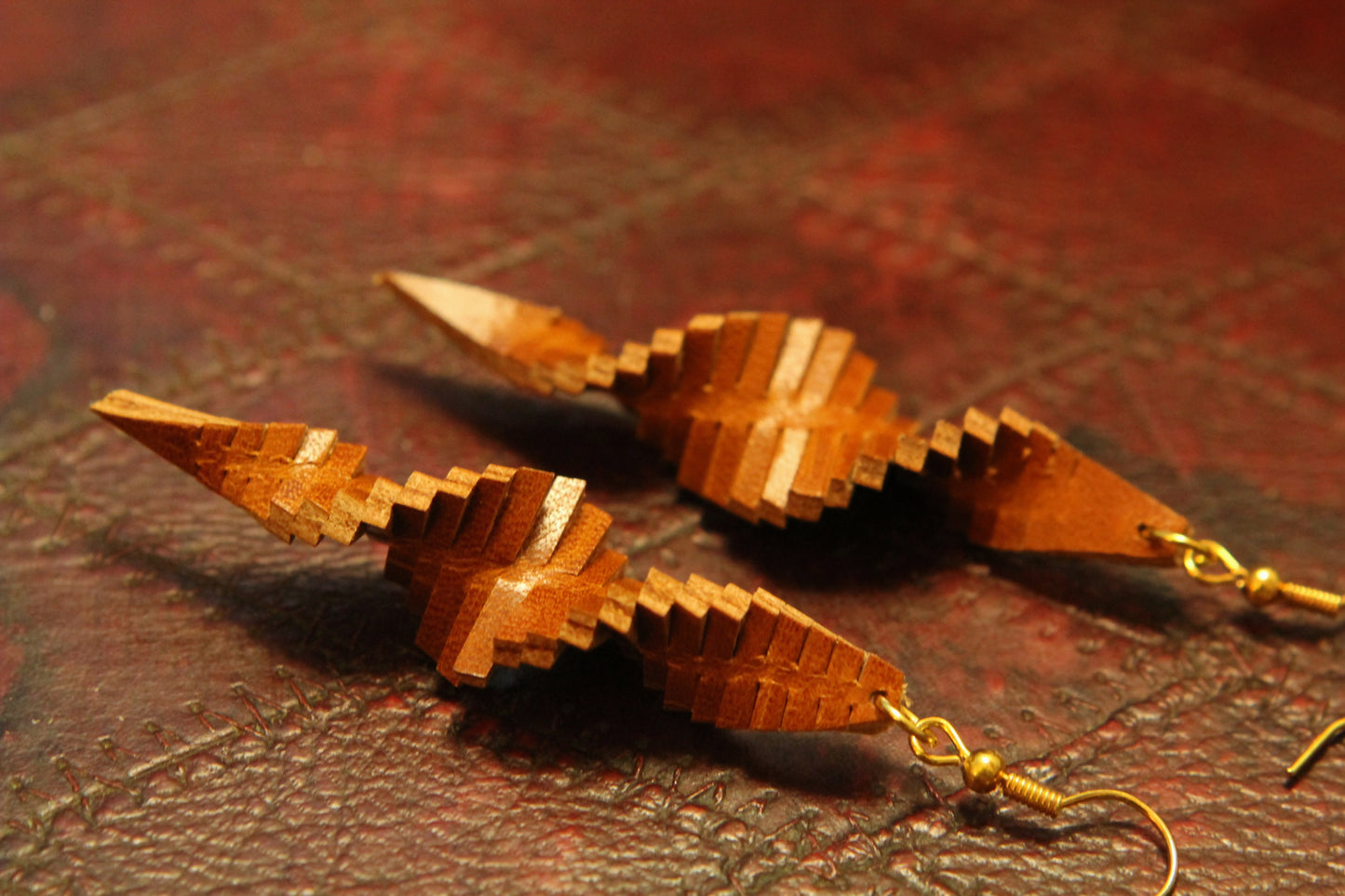 Free Shipping to US & Canada Handmade Leather Seashell Earrings | Made-to-order 2 weeks lead time to ship from Canada)