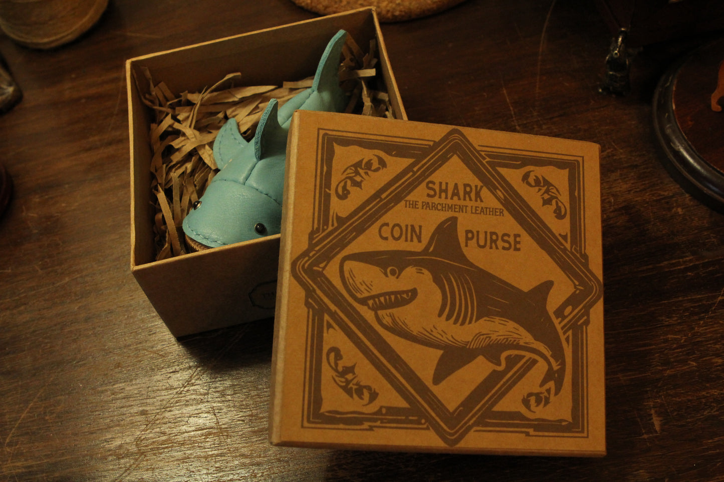 Handmade Leather Shark Coin Purse | Made-to-order 4-6 weeks lead time to ship from Canada