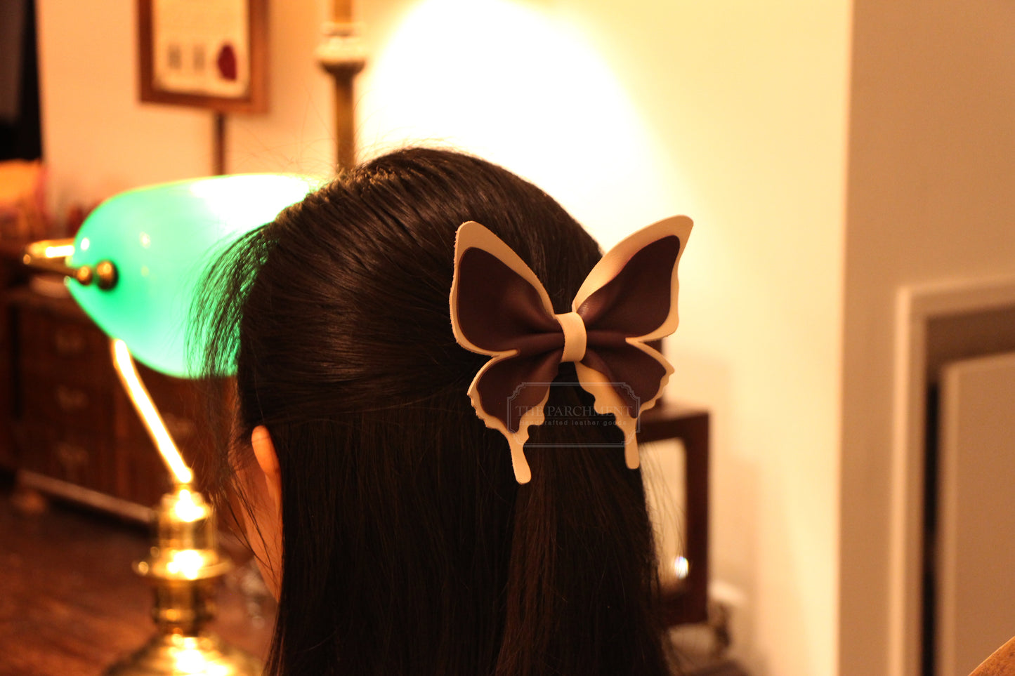 Free shipping to US & Canada Customized Color Handmade Leather Monarch Butterfly Bow | Made-to-Order 3 weeks lead time to ship