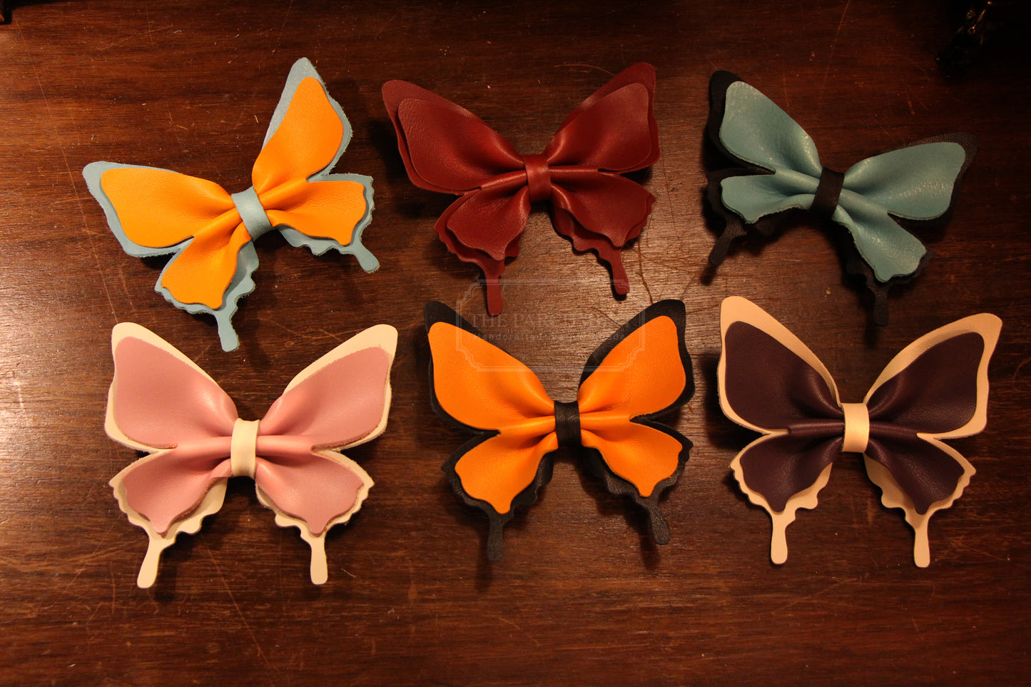Free shipping to US & Canada Customized Color Handmade Leather Monarch Butterfly Bow | Made-to-Order 3 weeks lead time to ship