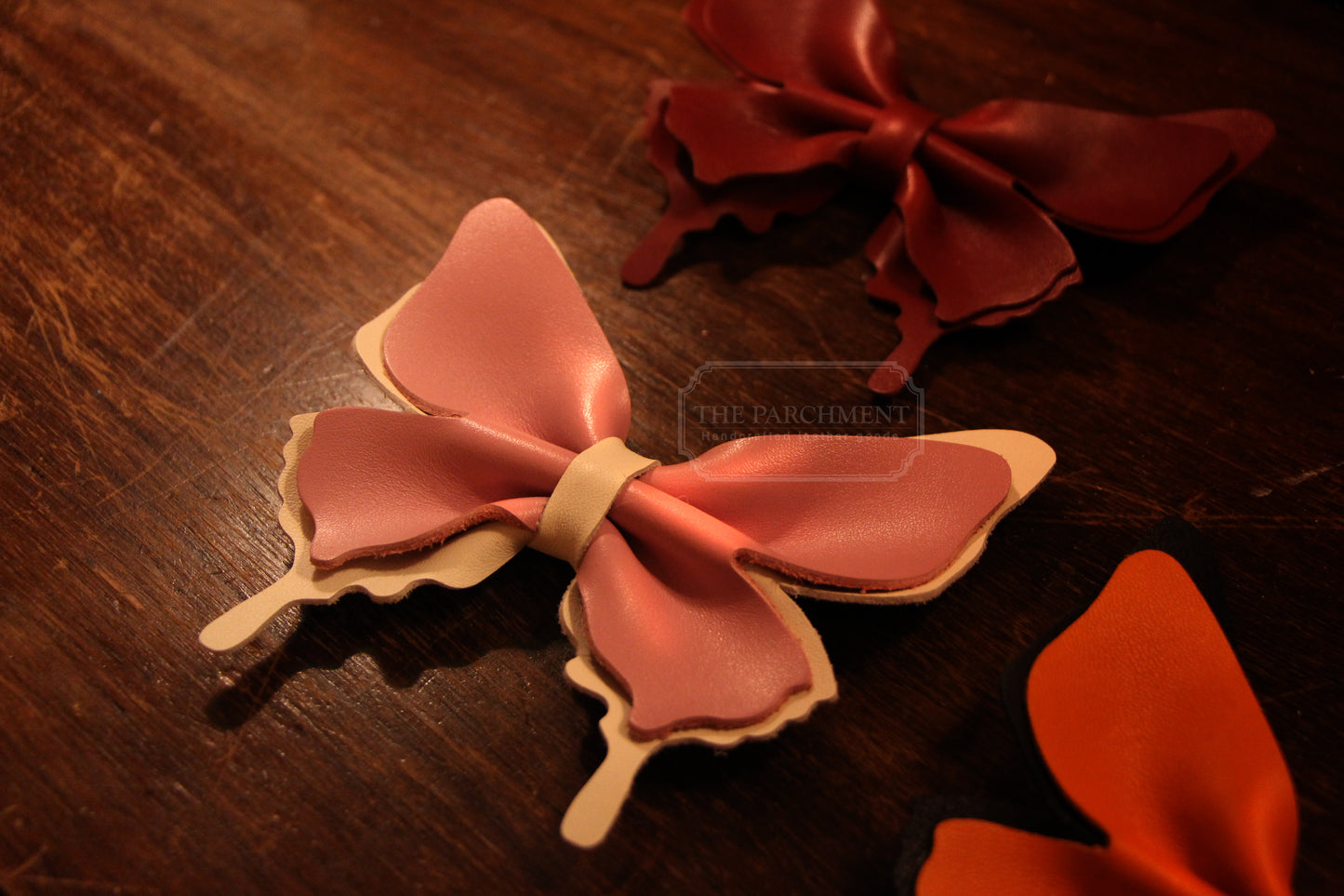 Free shipping to US & Canada Customized Color Handmade Leather Monarch Butterfly Bow | Made-to-Order 3 weeks lead time to ship