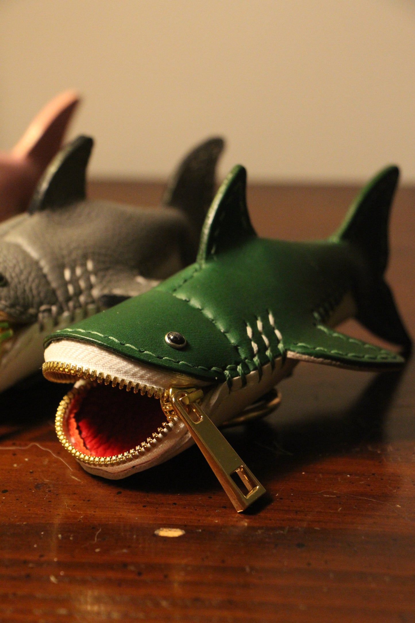 Handmade Leather Shark Coin Purse | Made-to-order 4-6 weeks lead time to ship from Canada