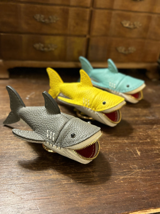 Handmade Leather Shark Coin Purse | Made-to-order 4-8 weeks lead time to ship from Canada