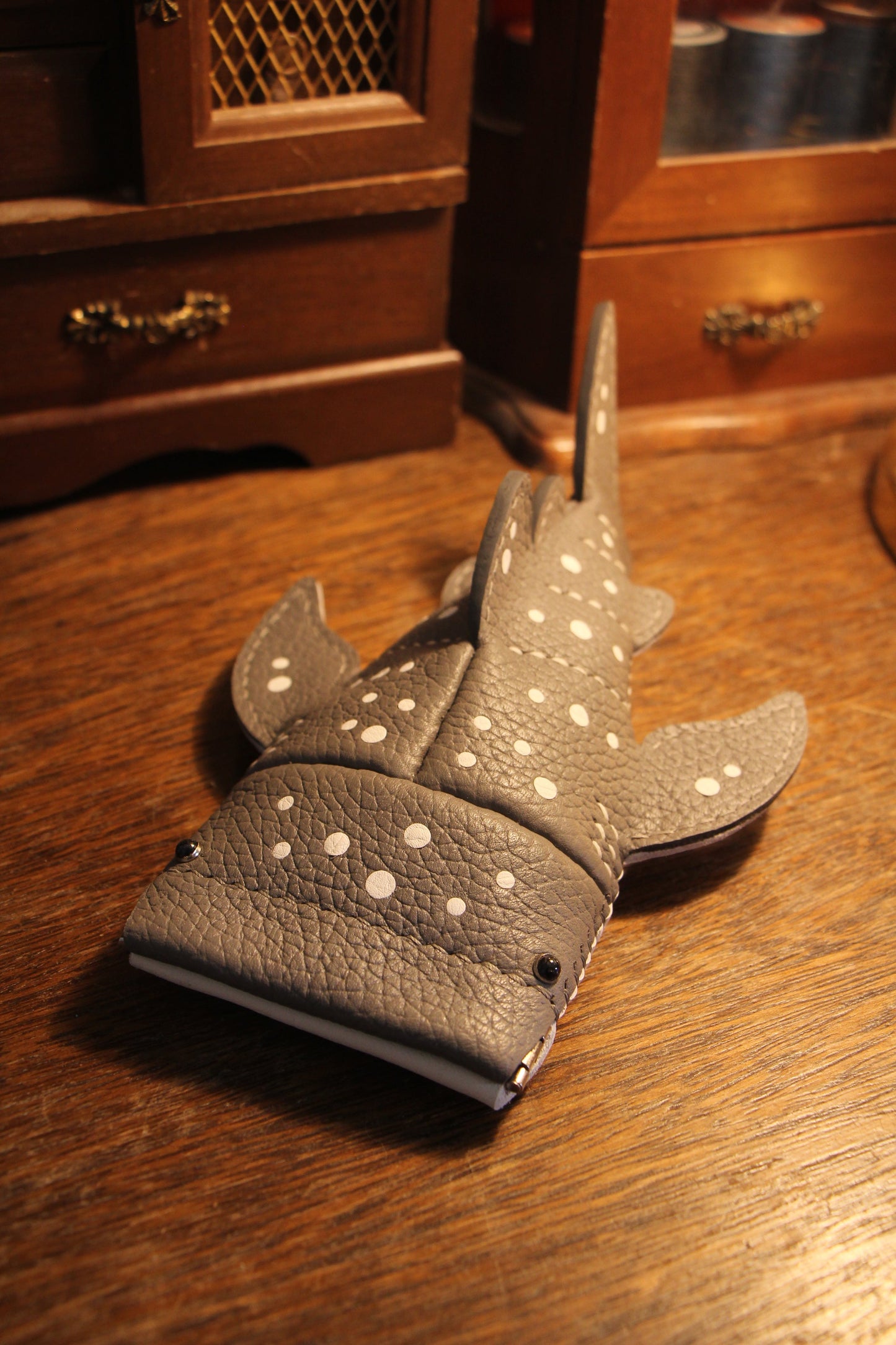 Handmade Leather JUNIOR Whale Shark Key Pouch / Card Holder | Made-to-order 4-8 weeks lead time to ship from Canada