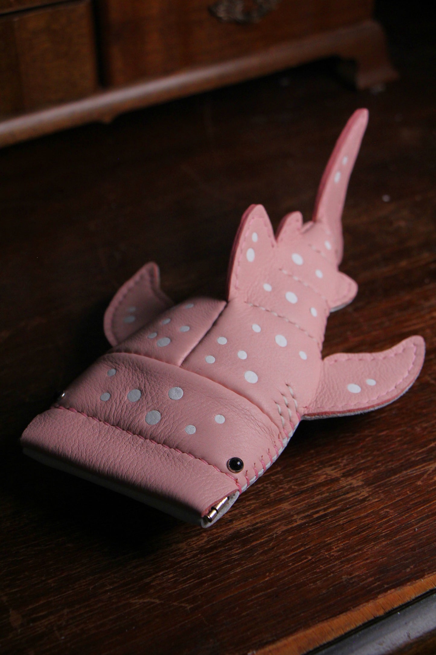 Handmade Leather JUNIOR Whale Shark Key Pouch / Card Holder | Made-to-order 4-8 weeks lead time to ship from Canada