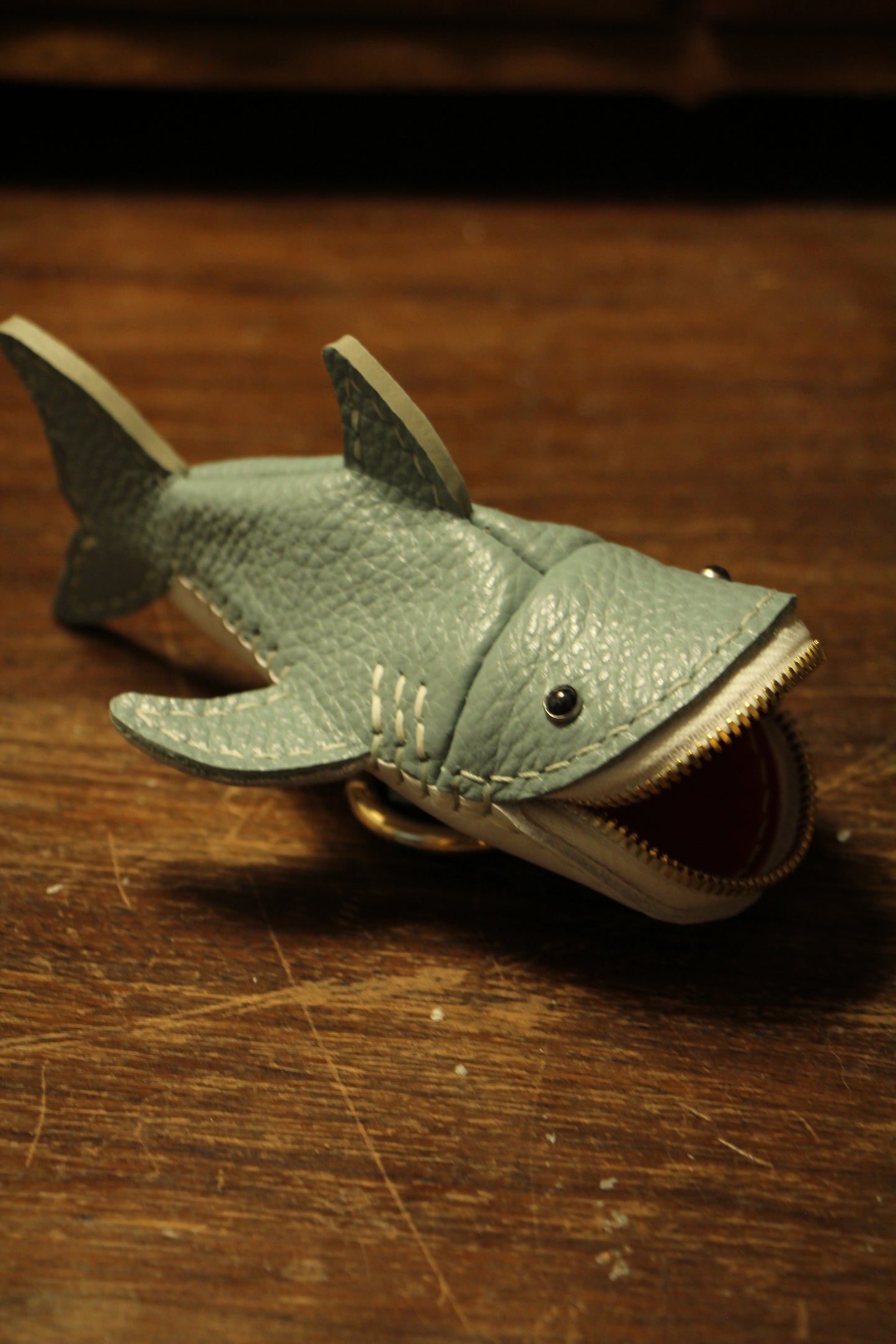 Handmade Leather Shark Coin Purse | Made-to-order 4-8 weeks lead time to ship from Canada