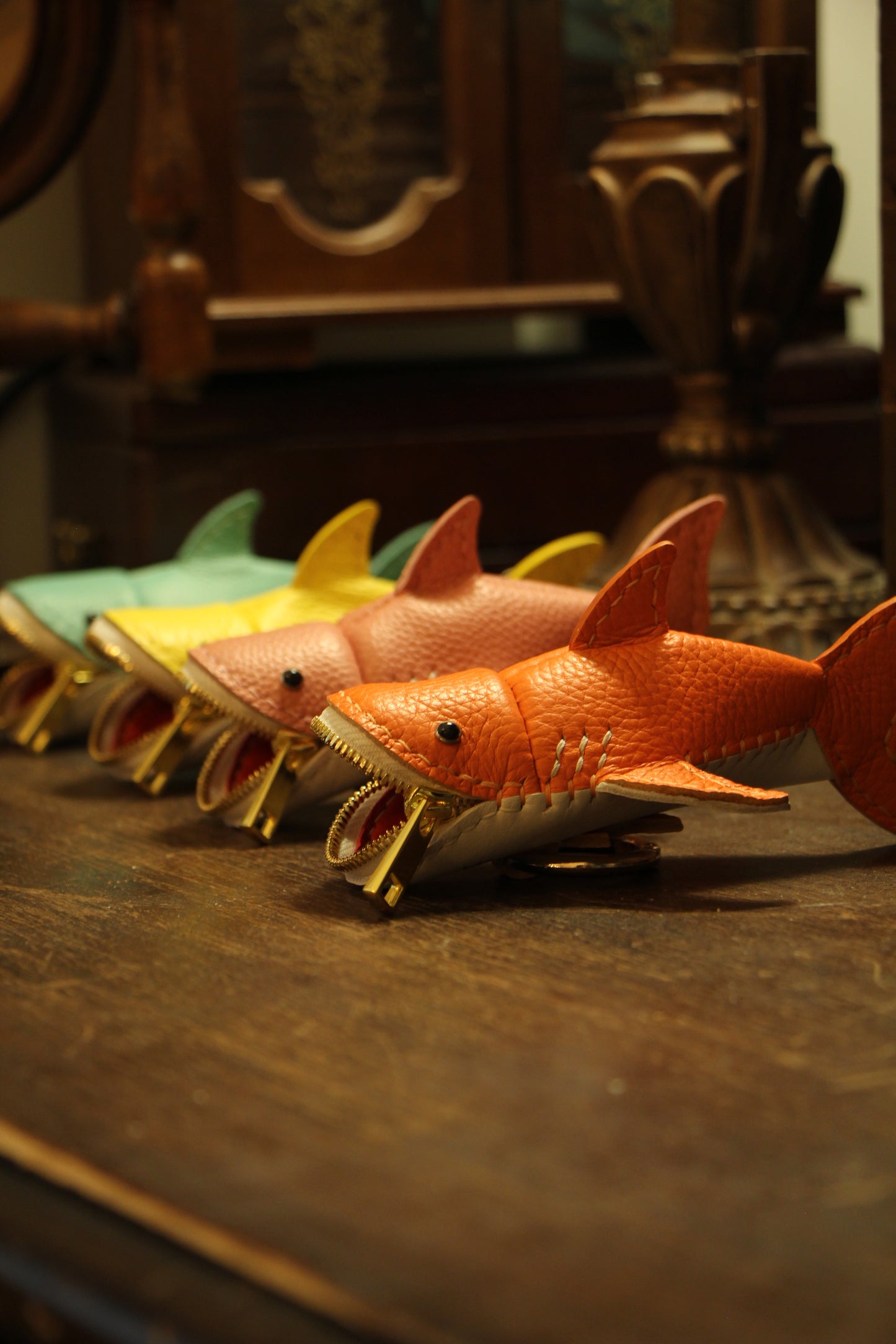 March 6 22:00 EDT Opens again | Handmade Leather Shark Coin Purse | Made-to-order 4-6 weeks lead time to ship from Canada