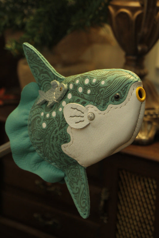 May 8 22:00 EDT Opens again | Handmade Tattooed Leather Mola Mola Wallet | Made-to-order 4-6 weeks lead time to ship from Canada