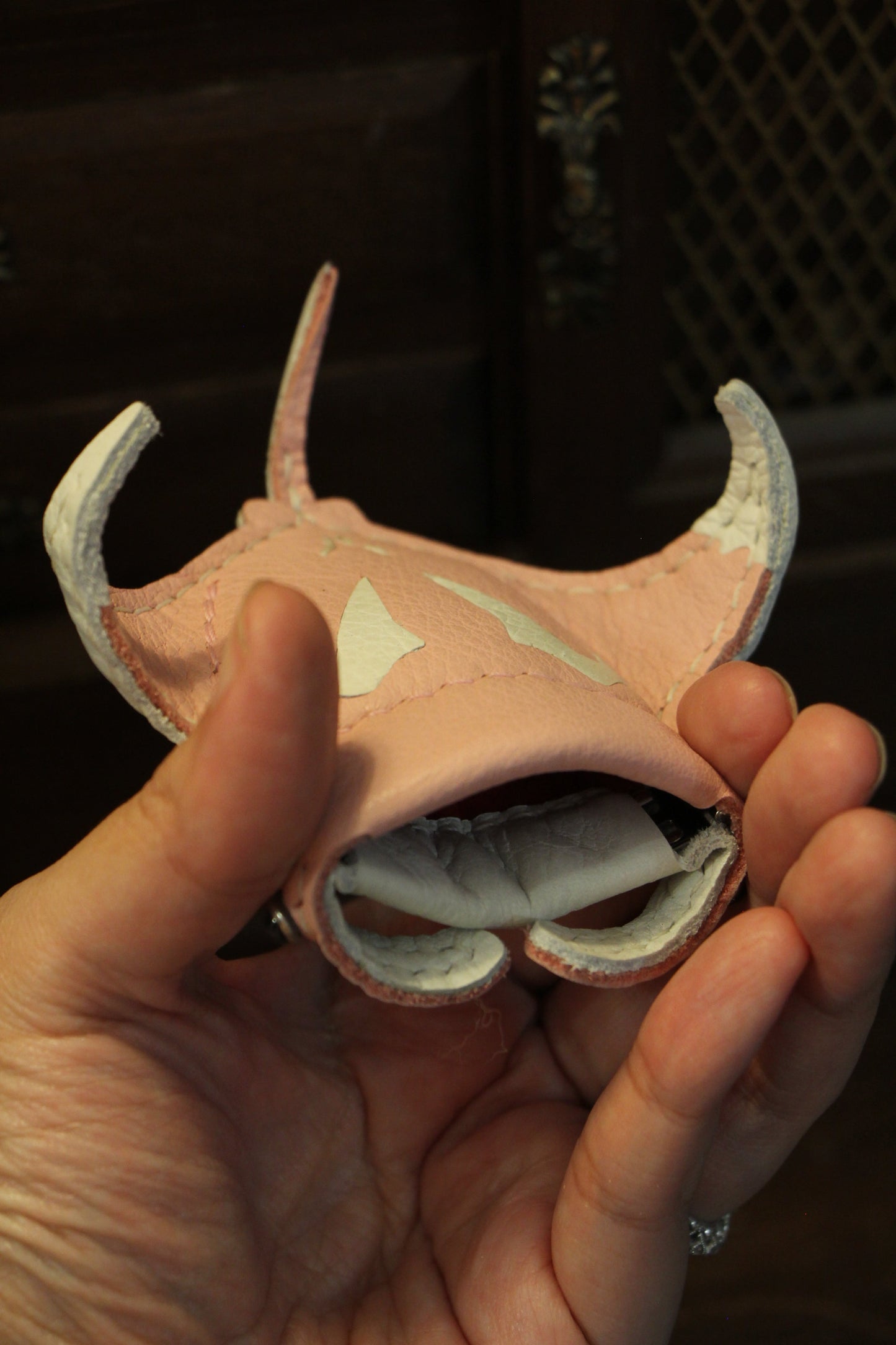 Handmade Leather Baby Manta Ray Pocket Pouch | Made-to-order 4-6 weeks lead time to ship from Canada