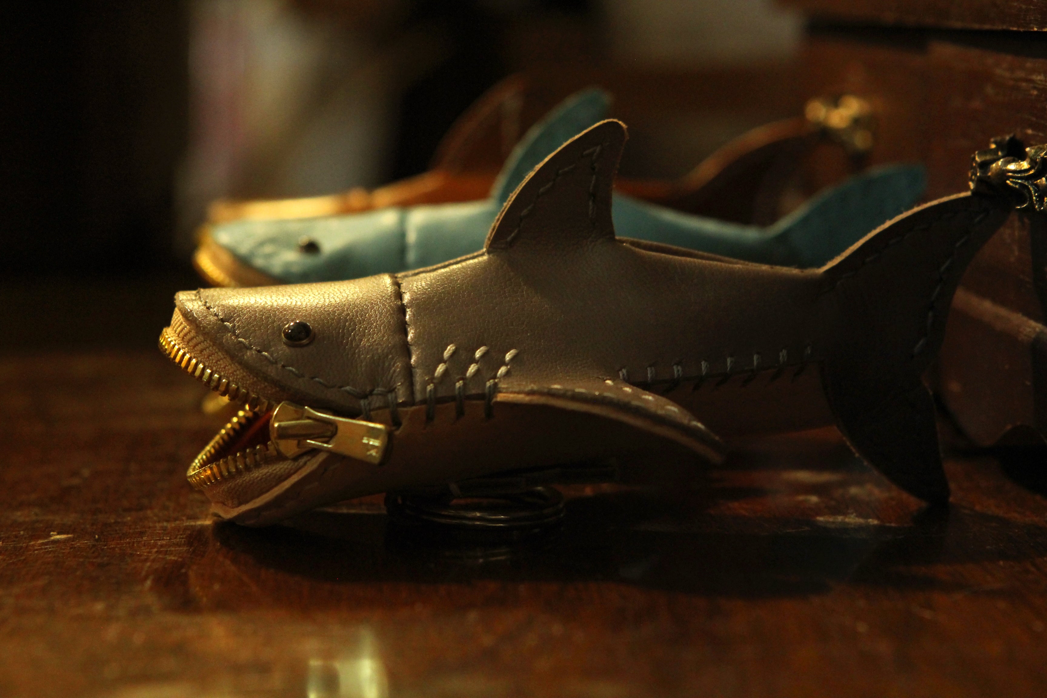 Handmade Leather Shark Coin Purse 90 DAYS PREORDER