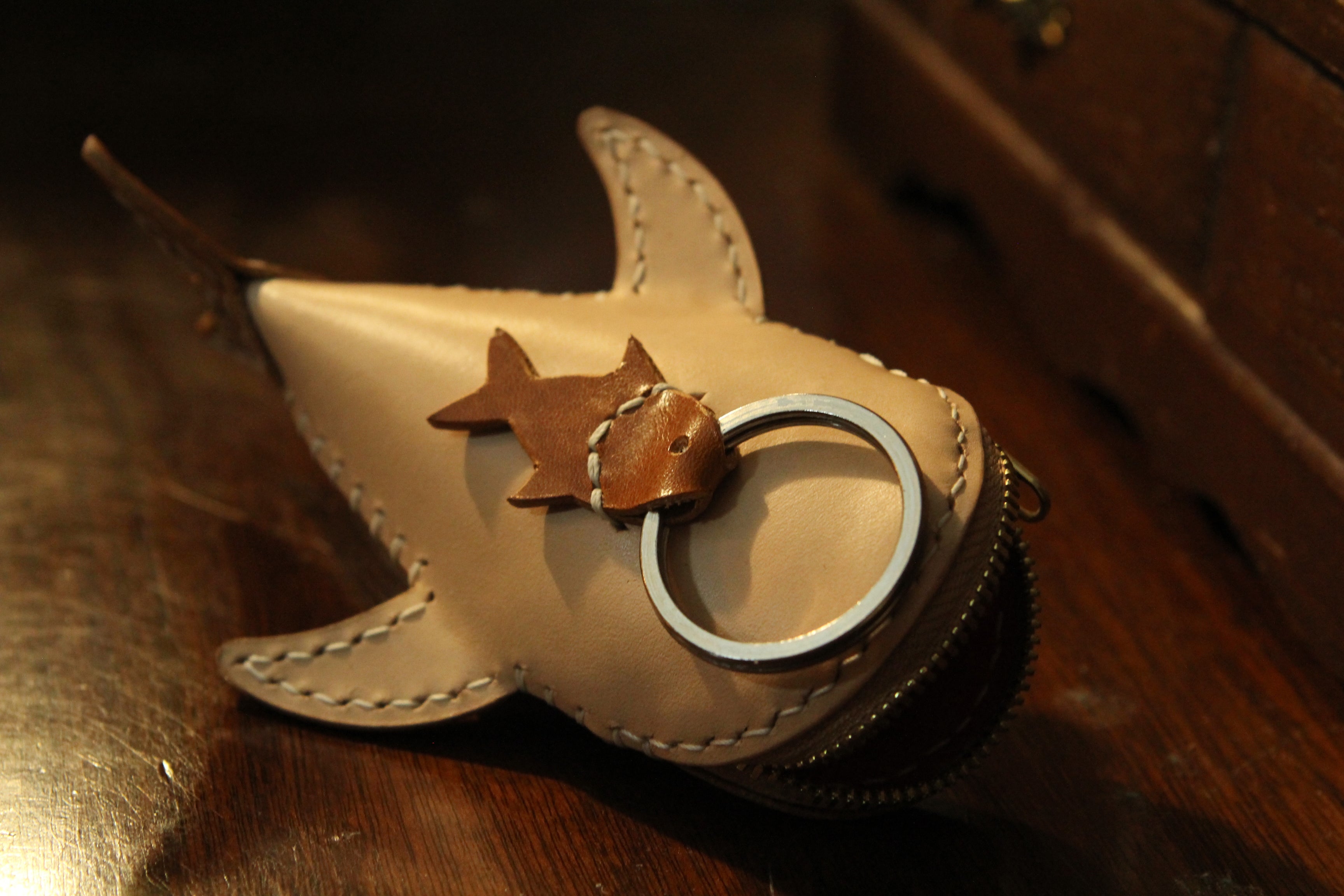 Handmade Leather Shark Coin Purse 90 DAYS PREORDER The