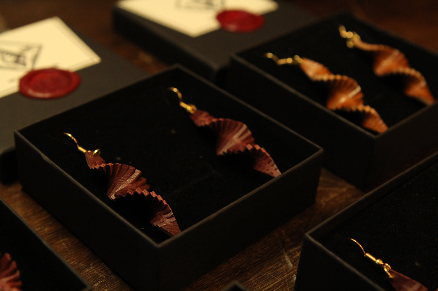 Handmade Leather Seashell Earrings