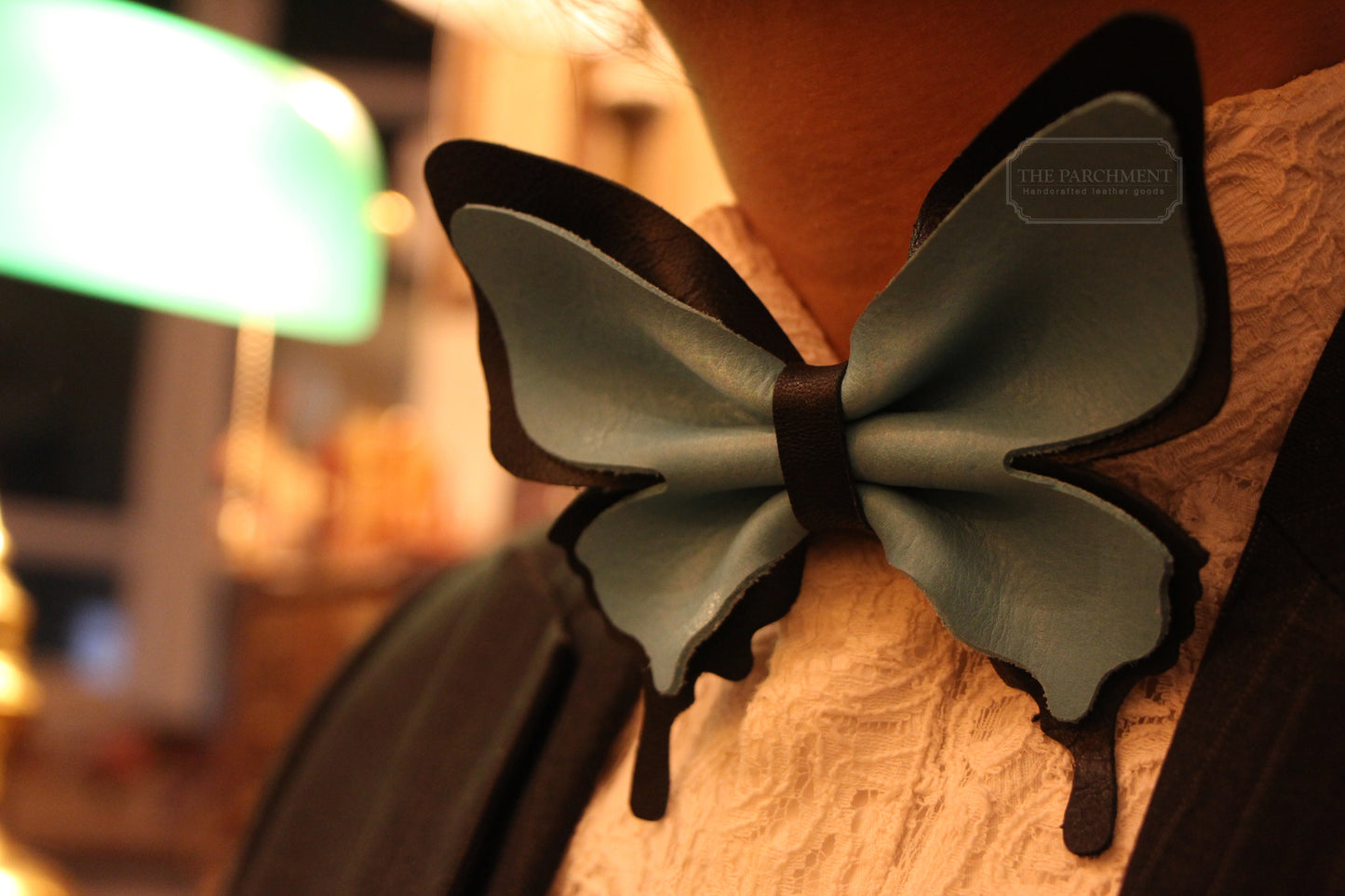 Customized Color Handmade Leather Monarch Butterfly Bow | Made-to-Order 6 weeks lead time