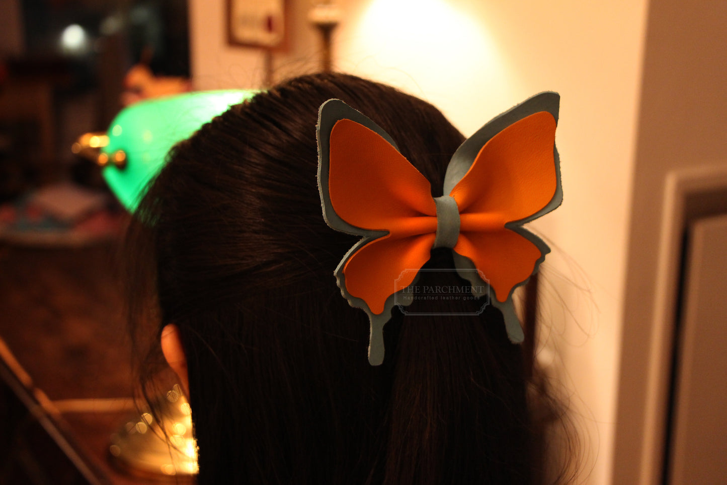Customized Color Handmade Leather Monarch Butterfly Bow | Made-to-Order 6 weeks lead time