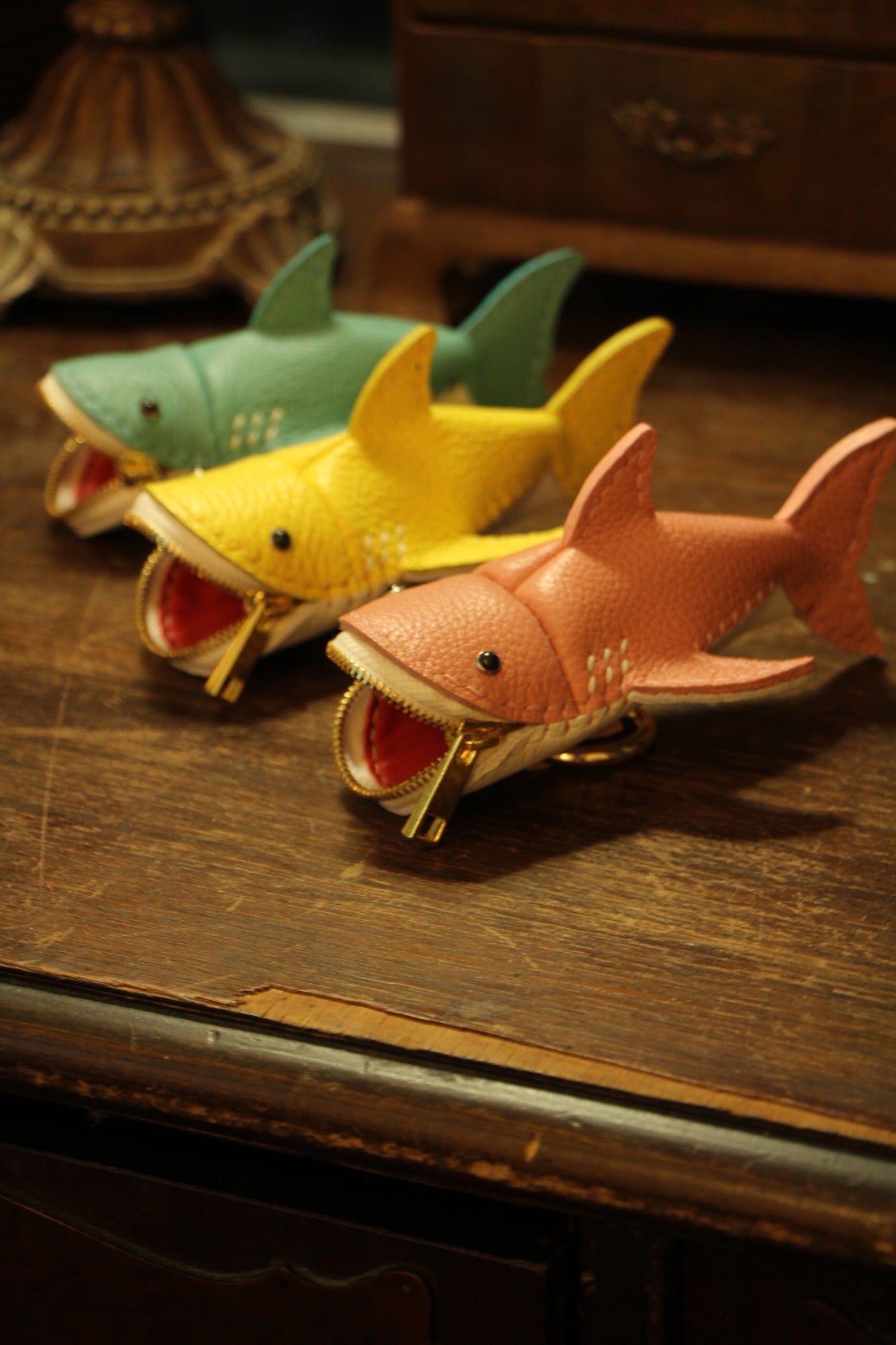 Shark Coin Purse - Pebble Salmon