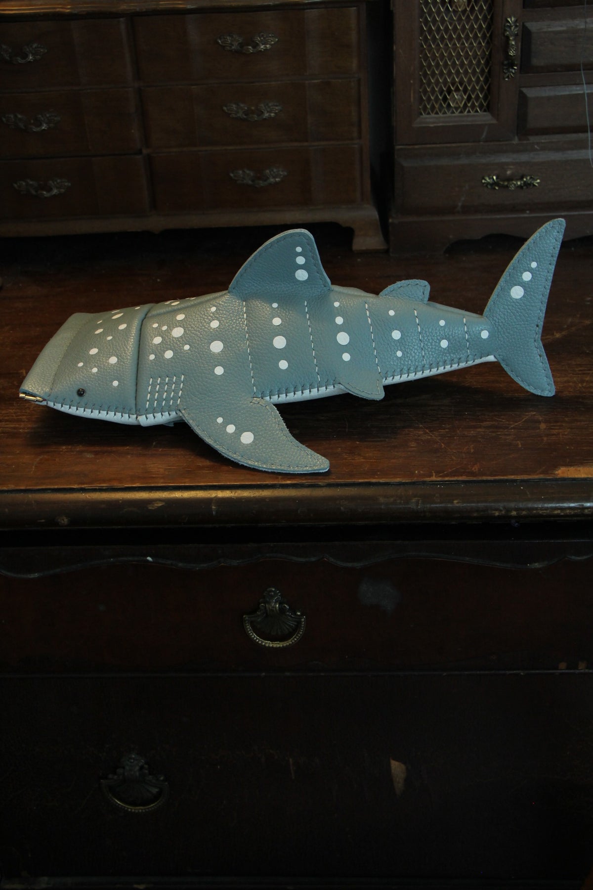 Whale Shark Purse in Pebble Blue-Grey